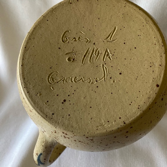 Gorgeous Graessel Art Pottery Pitcher French Pottery Signed - Picture 10 of 10